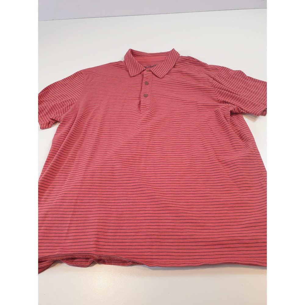 Grayers Clothiers Polo Shirt Mens XL Red Striped 100% Cotton Casual